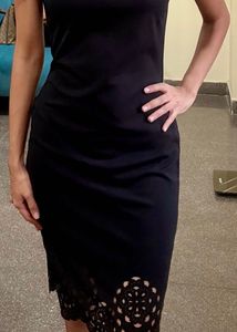 Classic Black Mock Neck Dress