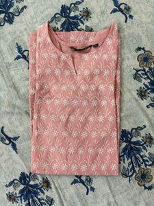 Pink Embroidered Kurta