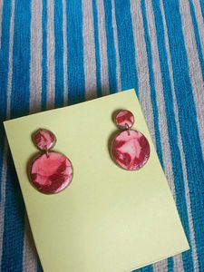 Pink Marble Earrings