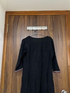 Embroidered Black Kurta