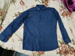 Navy Blue Printed Full Sleeve Shirt