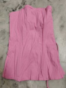Pink Corset top with Tie-Up Detail