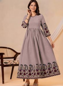 Elegant Embroidered feeding Maxi Dress