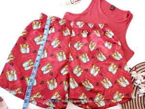 Red Sleeveless Top &amp; Shorts Set