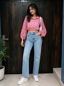 Cute Pink Polka Dot Top