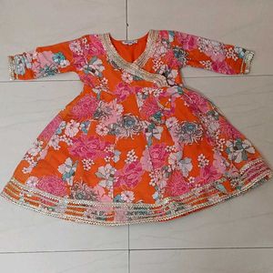 Vibrant Floral Kids Angrakha Kurta Set