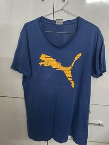 Puma Blue T-Shirt with Yellow Logo