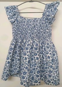 Chic Blue Floral Off-Shoulder Top