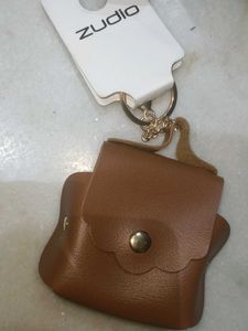 Zudio Brown Leather Keychain Pouch