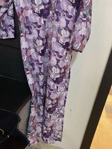 Floral Print Kurta with Lace Detail