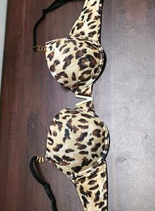 Leopard Print Bra with Chain Straps