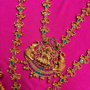 Exquisite Traditional Gold Plated Long &amp; Short Nec