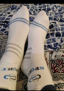 Light Blue Scarf with Fringe + socks combo