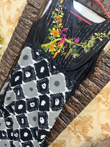 Imported Long Black Kurta Bottom Set