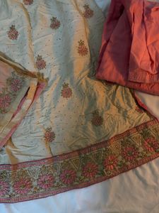 Beige Embroidered Kurta Set with Dupatta