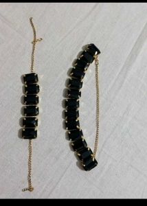 Black Gemstone Statement Necklace