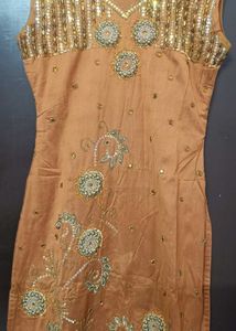 Embellished Golden Brown Kurta
