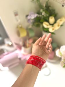 Set of Red Glass Bangles
