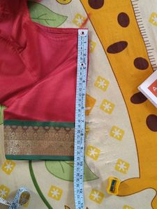 Red Silk Saree with Green Border