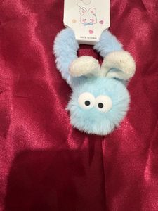 Cute Fuzzy Bunny Hair Tie Set