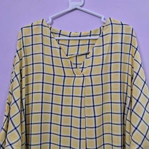 👕 | Yellow Checkered Tunic Top