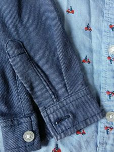 Blue Printed Full Sleeve Shirt