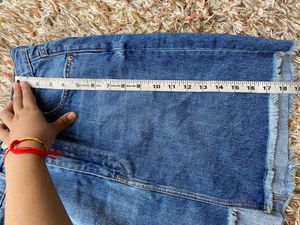 Zara Asymmetric Denim Skirt