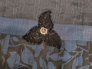 Black Top With Blue Floral Print