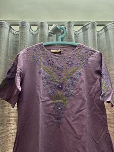 OKHAI Lilac Embroidered Kurta Small Size