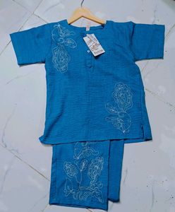 kot sutt Blue Embroidered Kurta and Pant Set