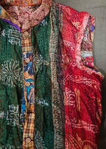 Reversible Kantha Quilted Colorful Top