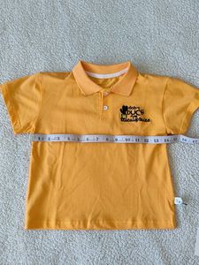 Cute Orange Polo Shirt with Cactus Graphic