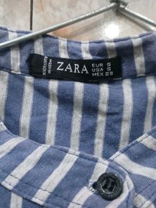 Striped Button-Down Tunic Top
