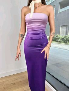 Stunning Ombre Strapless Maxi Dress
