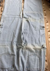 Light Wash Denim Cargo Pants