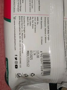 Morrisns Soft Baby Wipes - 72 Pcs