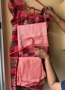Elegant Pink Kurta Set with Dupatta size M