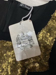 vintage sequins black dress