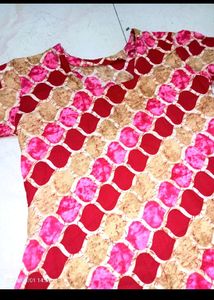 Red &amp; Pink Print Dress