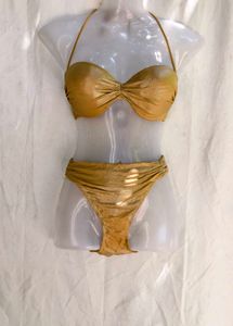 5254. Metallic Gold Bikini Set