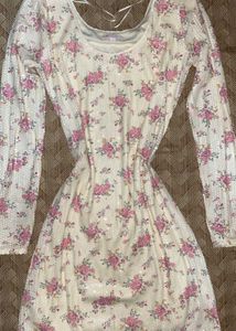 Floral Sequin Long Sleeve Dress