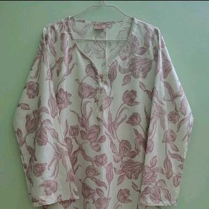 Floral Farsi Slyle Flare Sleeve Kurta