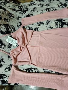 Shein Cute Tie-しp Halter Neck Full Sleeve Ribbed