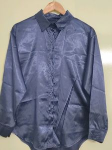 Navy Blue High Quality Sat in Women Shirt 42"-44"