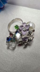 Sparking Two flower ring