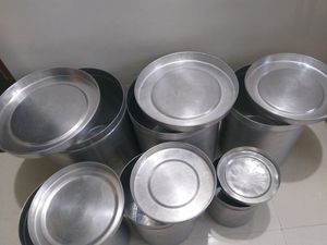 aluminum dabba, grocery container, big utensil com