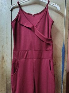 Chic Maroon Jumpsuit