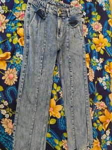 Acid Wash Wide Leg Jeans