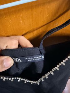 Zara Black Beaded Mini Dress