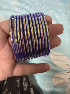 Red and Gold Bangles Set blue shade combo